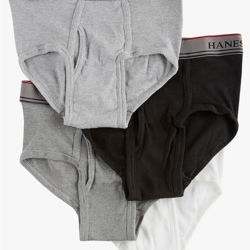 Hanes Gray and Black Briefs Comfortable Everyday Bottoms